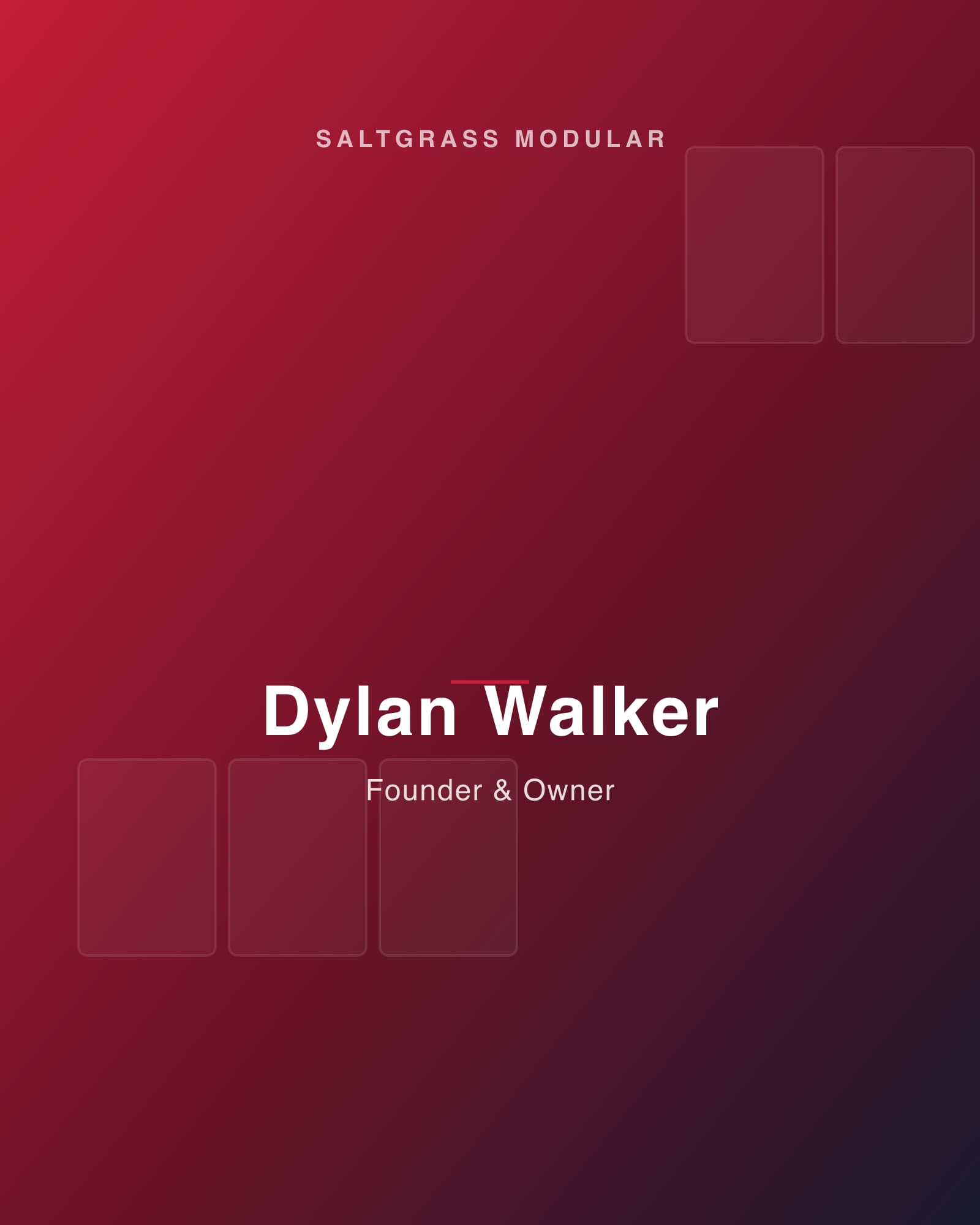 Dylan Walker, Founder of SaltGrass Modular