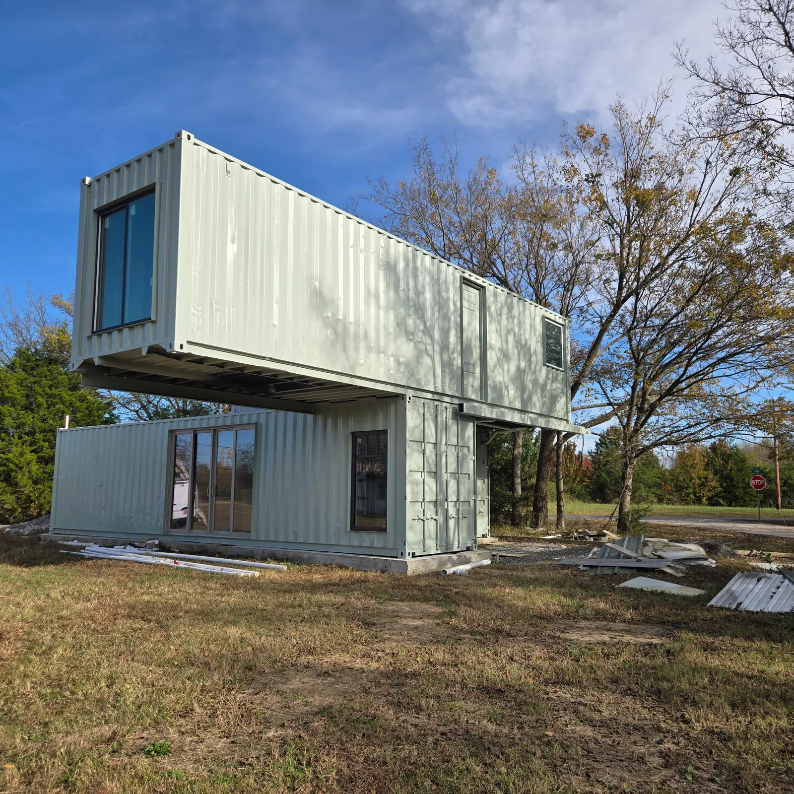 1,280 SF stacked container home, Wagoner Oklahoma